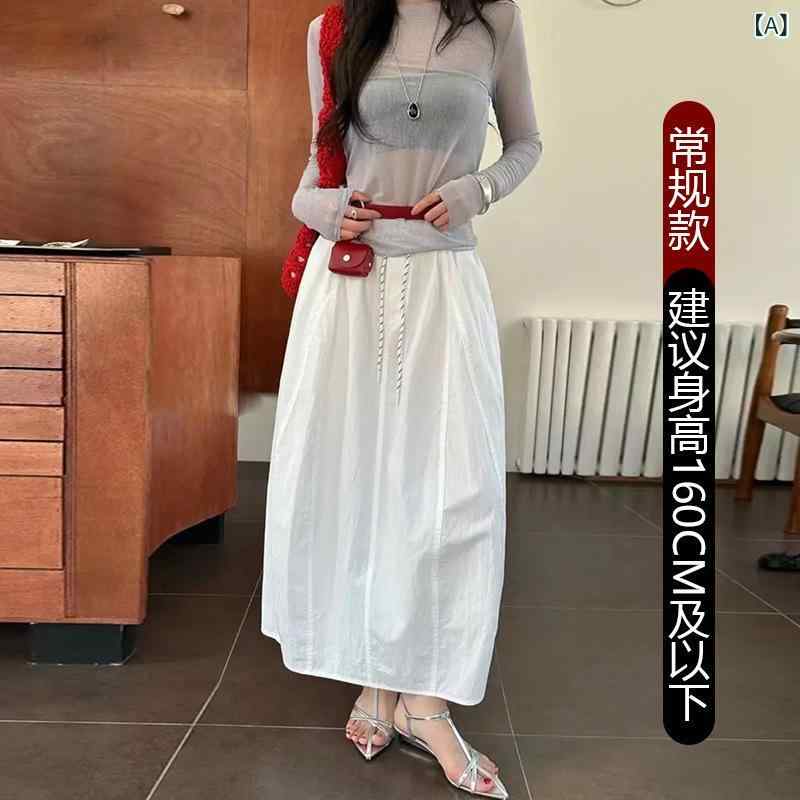 スカート レディース ロングスカート Aライン ボトムス ミモレ丈 ハイウエスト ドローストリング ウエストゴム 形状記憶 撥水 速乾 ワークスタイル タウン カジュアル 軽量 アウトドア 動きやすい