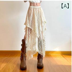 Rakuten - ロングスカート レディース レース マキシ丈 フレアスカート ハイウエスト ボヘミアン柄 エスニック ティアードシルエット ギャザー入り 動きやすい 体型カバー リゾート 旅行 デート
