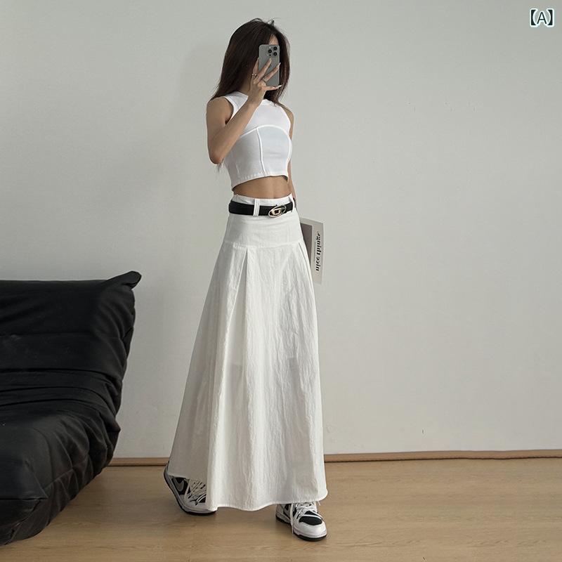 ロングスカート レディース Aライン フレアスカート マキシ丈 コットン素材 シンプル 無地 ボトムス ウエストゴム 体型カバー 動きやすい 普段使い 通勤 通学 お出かけ カジュアル 春夏秋 おしゃれ
