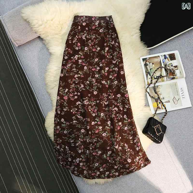 ロングスカート レディース 花柄 シフォンスカート フレアスカート ウエストゴム ロング丈 マキシ丈 落ち感 美シルエット 動きやすい 華やか 春夏 お出かけ 通勤 デート 綺麗め ボトムス