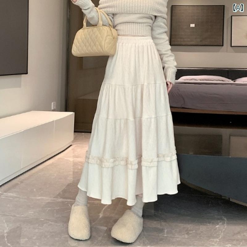 フレアスカート レディース ベロア素材 Aライン ロングスカート ゴムウエスト ミモレ丈 ボトムス 無地 柔らかい肌触り 重ね着しやすい 季節感 高見え ゆったり 体型カバー カジュアル お出かけ 秋冬