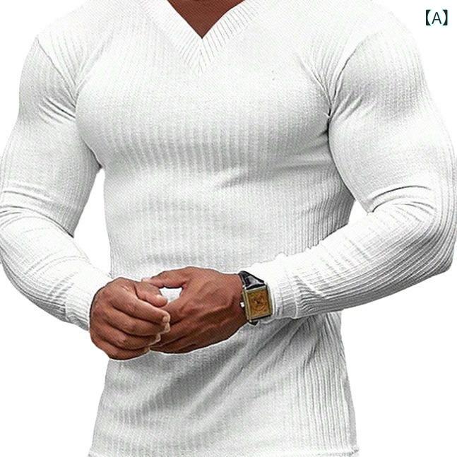 上身 - 長袖Tシャツ メンズ 無地 カットソー リブ素材 ラウンドネック トップス インナーウェア カジュアル 厚手 春秋冬 インナー 肌触り良い シンプル 普段着 動きやすい ロングスリーブ 柔らかい 伸縮性