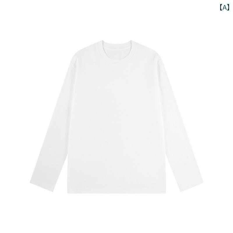 乐天商城 - 長袖Tシャツ メンズ 無地 コットン素材 インナー シンプル 丸首 クルーネック トップス 厚手 カットソー カジュアル 通勤 通学 重ね着しやすい 伸縮性 トップス 部屋着 春秋冬
