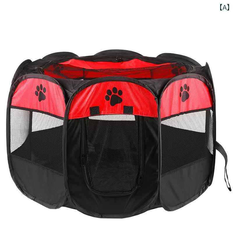 ペットサークル 犬用 猫用 折りたたみ メッシュ ゲージ 八角形 ケージ ペットフェンス ペットハウス プレイサークル 通気性 丈夫 耐久性 組立簡単 軽量 コンパクト収納 室内 室外 持ち運び ペット用品