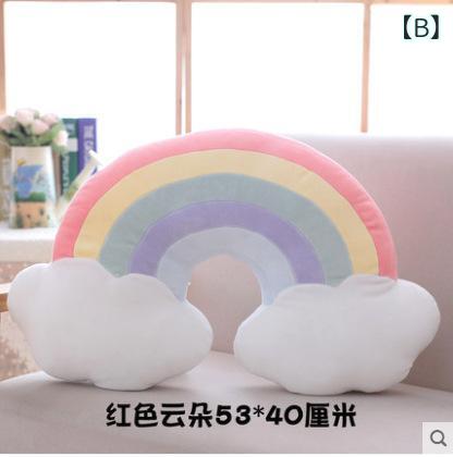 クッション 北欧 虹色 レインボー ぬいぐるみ 抱き枕 ソファ背当て おしゃれ 雲型 ...