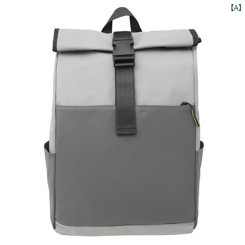 Rakuten - バックパック メンズ リュック 大容量 16インチPC対応 撥水 防水 ロールトップ アウトドア 通学 通勤 スポーツ 旅行 軽量 衝撃吸収 収納しやすい 多機能 ビジネスバッグ