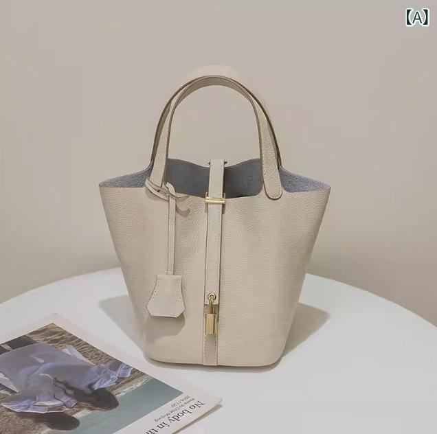 樂天商城 - ショルダーバッグ レディース 革レザー 巾着バッグ バケツ型 牛革素材 2way 手提げ 斜めがけ 大容量 収納しやすい 通勤 通学 フォーマル カジュアル シンプル 無地 おしゃれ かばん 鞄