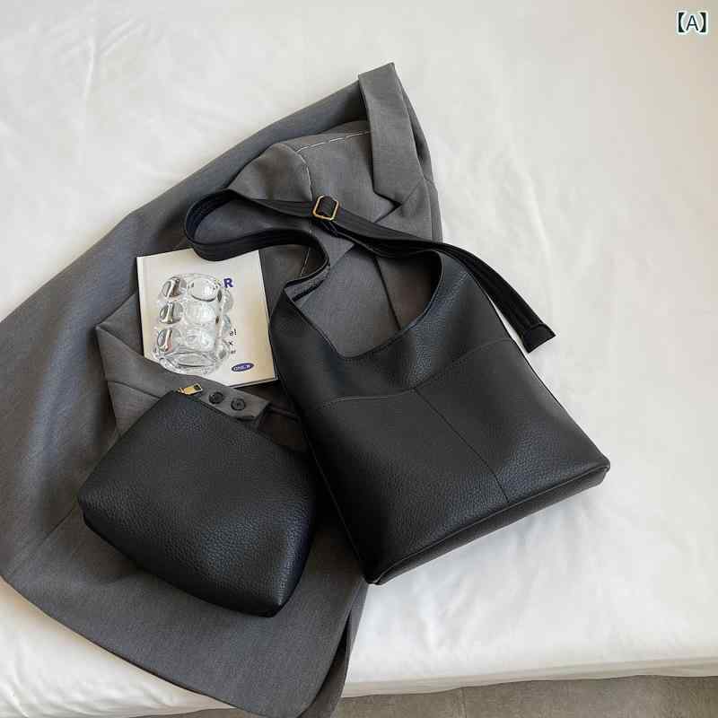 ショルダーバッグ レディース ワンショルダー 巾着バッグ バケツ型 レザー調 柔らか素材 肩掛け 斜め掛け 軽量 通勤 通学 大容量 無地 シンプル バッグ 鞄