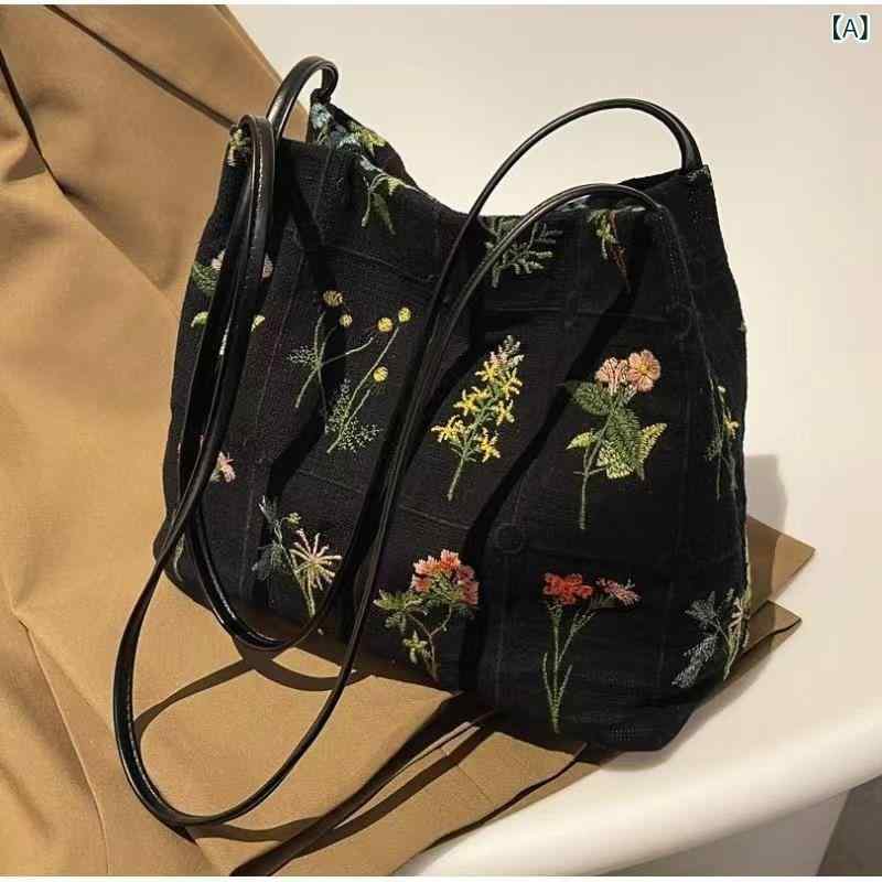 ショルダーバッグ レディース 帆布 キャンバス トートバッグ 縦型 水桶型 大容量 ...