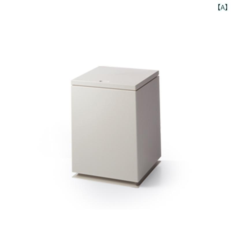 Rakuten - ゴミ箱 ふた付き おしゃれ 分別 ダストボックス スクエア型 プッシュ式 スリム 収納ボックス 日用品 キッチン リビング 寝室 インテリア雑貨 洗面所 隙間収納 コンパクト 軽量 使いやすい