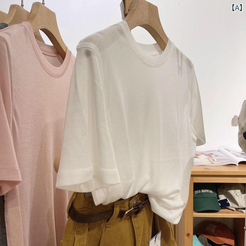 Tシャツ レディース カットソー 長袖 トップス コットン素材 丸首 ラウンドネック インナー 肌着 重ね着 シンプル 無地 柔らかい 伸縮性 通気性 薄手 オールシーズン 快適着心地 日常着 着回し力抜群