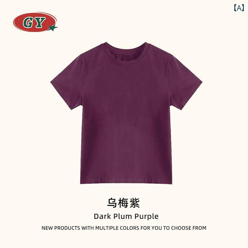 Tシャツ レディース 半袖 クルーネック カットソー コットン素材 スリムフィット トップス 無地 インナー シンプル 着回し 体型カバー 細見え ストレッチ 薄手 通気性 カジュアル きれいめ 動きやすい