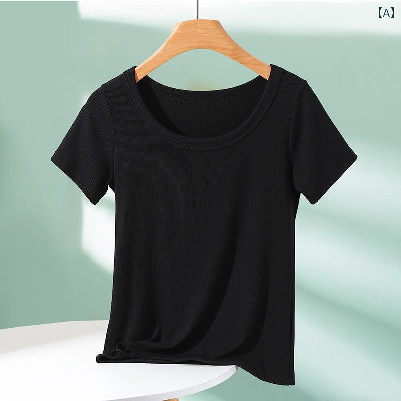 Tシャツ レディース カットソー 半袖 ラウンドネック モダール混 薄手 インナー トップス 伸縮性 動きやすい 快適着心地 無地 シンプル 春夏 デイリー カジュアル インナーシャツ 重ね着