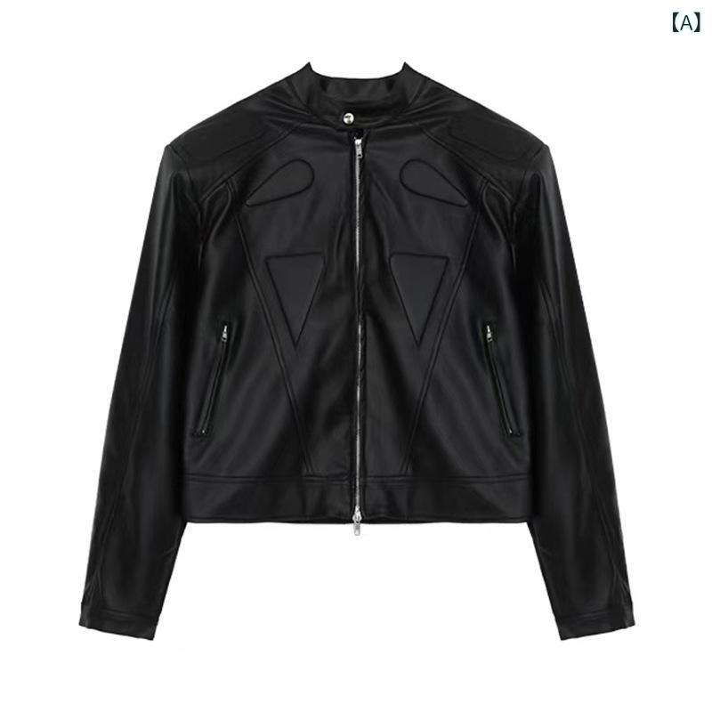 乐天商城 - レザージャケット メンズ ライダースジャケット アウター 革レザー ブルゾン Vネック ヴィンテージ風 アメリカン フライトジャケット カジュアル 重ね着しやすい 防風 暖かい 秋冬服