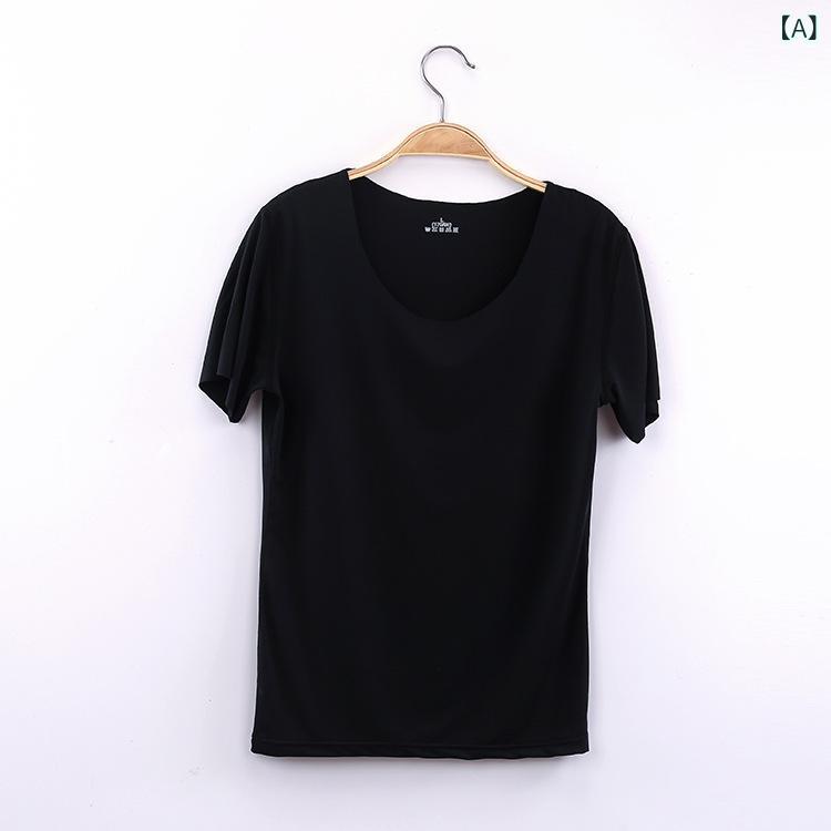Tシャツ レディース 半袖 カットソー 無縫製 インナー 薄手 クルーネック トップス インナーウェア 伸縮性 通気性 肌触り良い シンプル インナーシャツ 動きやすい 毎日使いに最適 涼しい 夏物