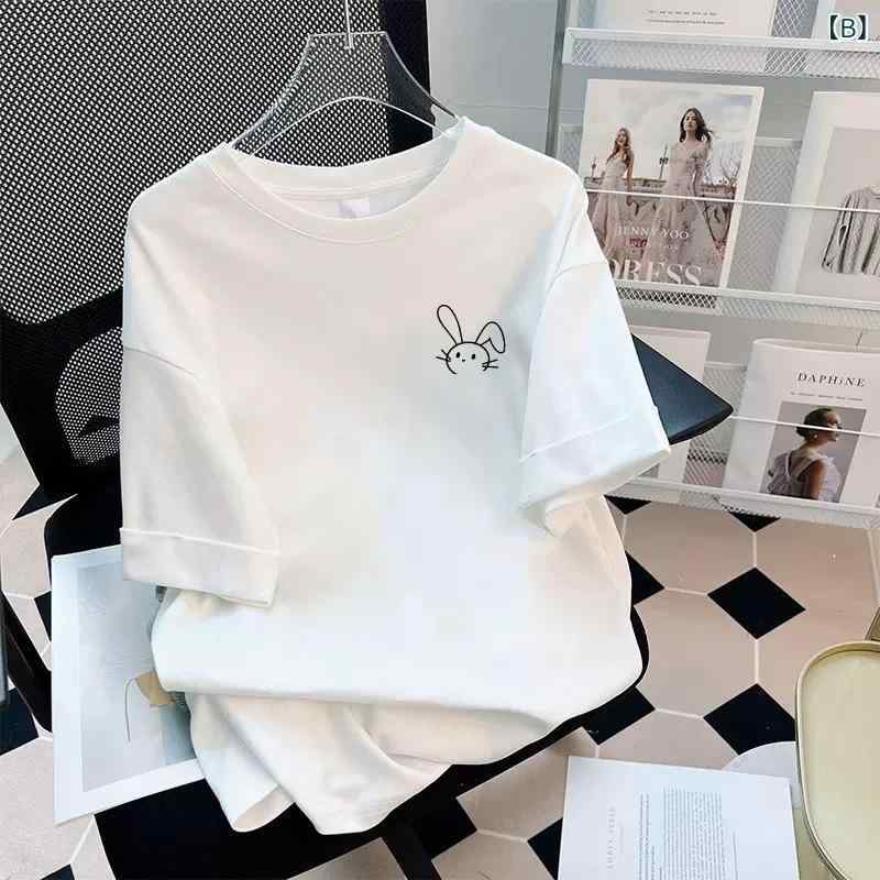 Tシャツ レディース レッド 半袖 クルーネック カットソー コットン混 トップス カ...