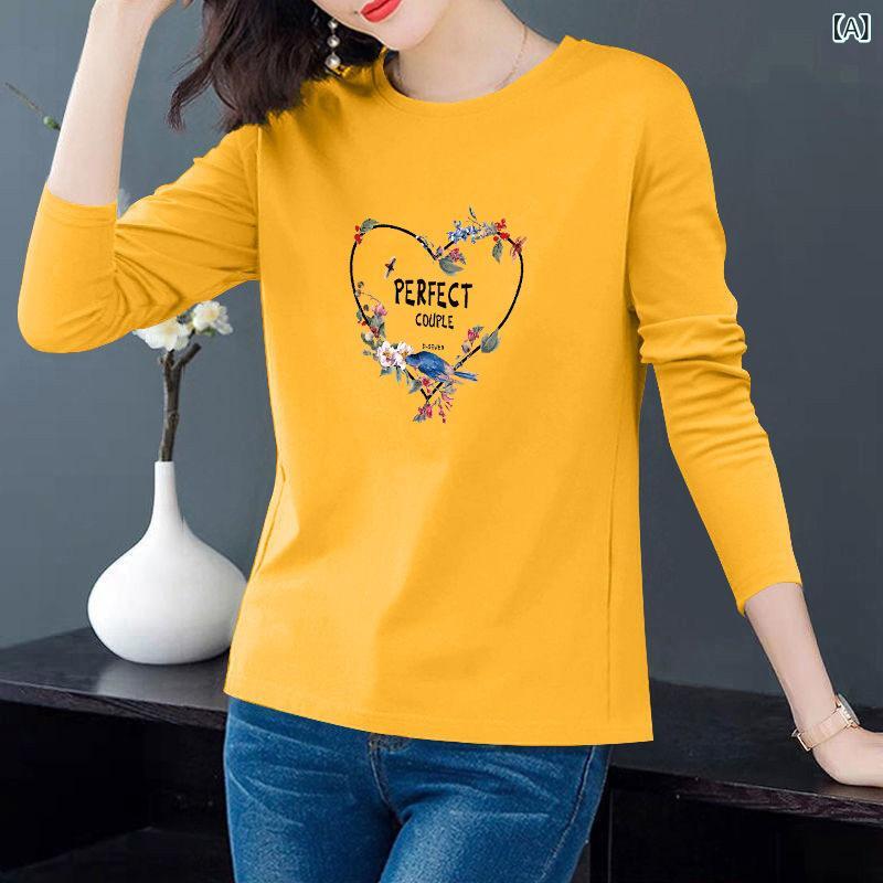 カットソー レディース 長袖 トップス コットン混 インナー ロンT ラウンドネック 薄手 カジュアル 無地 ストレッチ 重ね着 着回ししやすい シンプル 通年 部屋着 通勤 通学 肌触り良い 秋冬 春