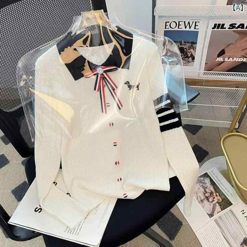 ニット セーター レディース ケーブル編み ポロ襟 刺繍入り 羊毛混 長袖 プルオーバー 暖かい ウールタッチ カジュアル レイヤードスタイル 重ね着風 柔らかい肌触り 重ね着しやすい 秋服 冬服 普段使い