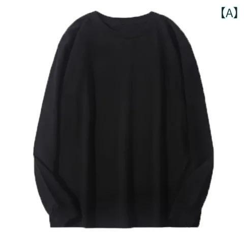 Long Bodysuits - Tシャツ レディース 長袖 カットソー コットン素材 丸首 無地 重ね着 インナー 体型カバー 大きめサイズ ゆったりシルエット 柔らかい肌触り 伸縮性 着回し シンプル カジュアル デイリーコーデ 動きやすい