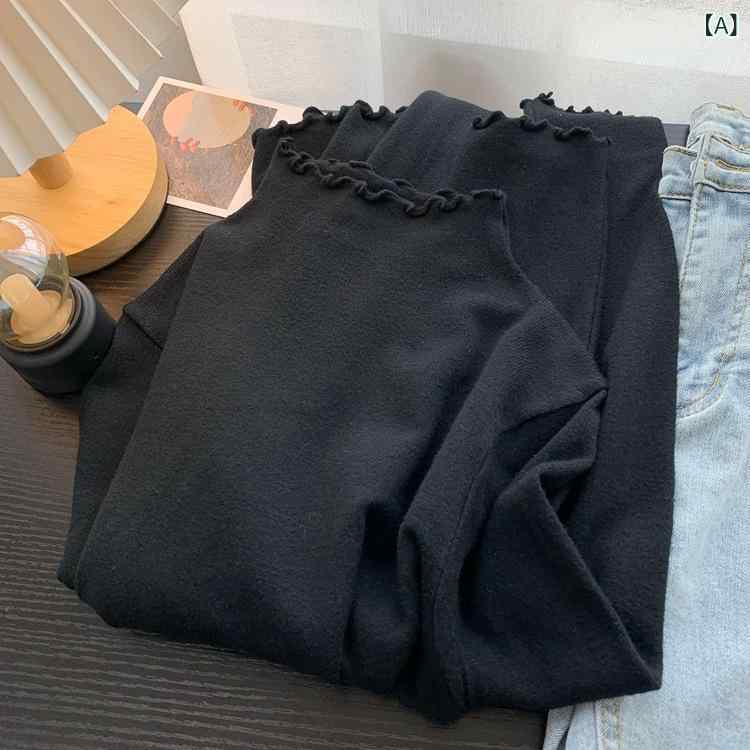 ニット レディース ハイネック 長袖 カットソー カシミヤタッチ メロウフリルトッ...