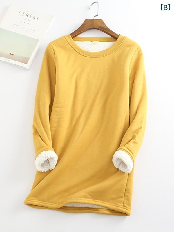 長袖Tシャツ レディース インナー カットソー 裏起毛 厚手 保温 防寒 暖かい スリ...
