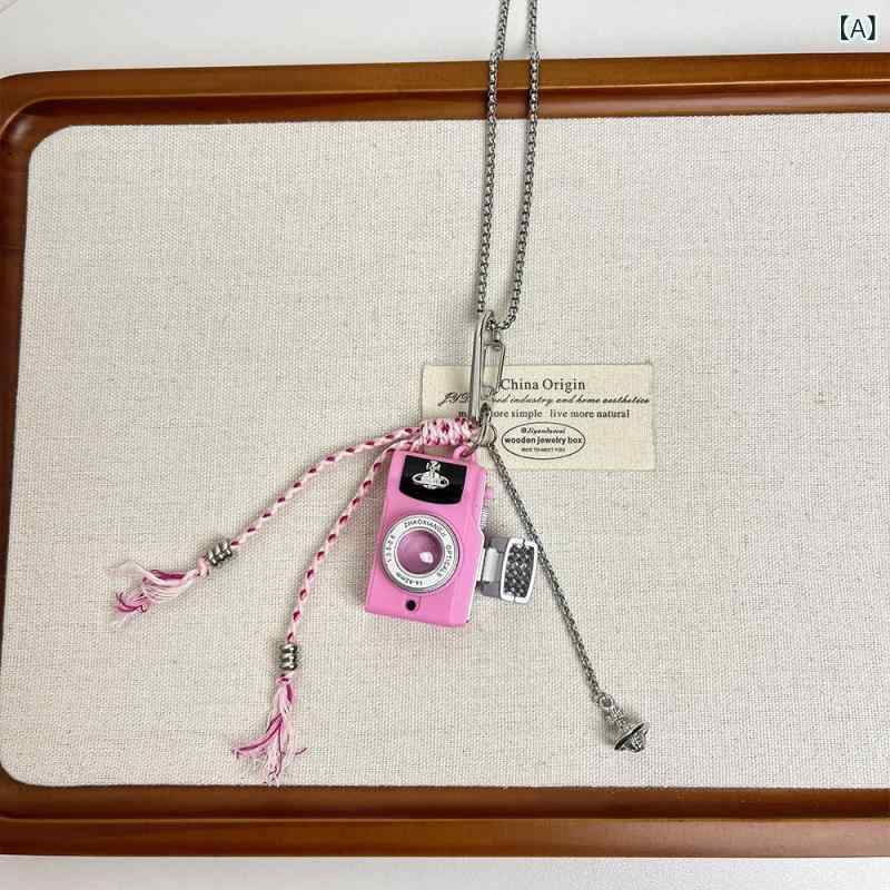 ネックレス レディース ペンダント カメラ型 おしゃれ 個性的 ジュエリー アクセサリー ヒップホップ デイリー シンプル 存在感のある 重ね付けしやすい