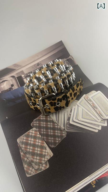 Rakuten - ベルト レディース レザー調 ヒョウ柄 牛柄 リアルプリント 細ベルト ウエストマーク モード系 パンク系 アニマル柄 付け外し簡単 調整可能 コーデのアクセント ファッション小物 普段使い カジュアルスタイル