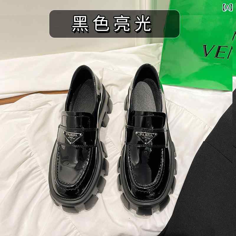 ローファー レディース 厚底 パンプス 革レザー チャンキーヒール 三角ロゴ ぺたんこ靴 歩きやすい 軽量 通勤 通学 カジュアル ラウンドトゥ 太ヒール おしゃれ 疲れにくい レトロ 柔らかい 普段履き 滑りにくい