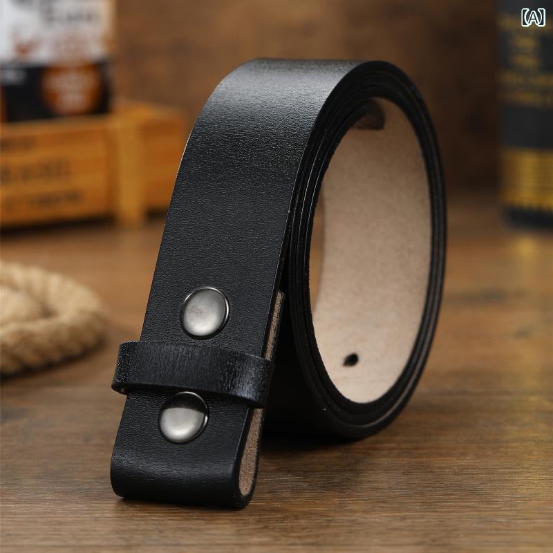 ベルト メンズ 革レザー 替えベルト 無段階調整 幅40mm 紳士用 牛革素材 牛革ベルト プレーン バックルなし ウエスタン風 カジュアル ビジネス 通勤 通学 フォーマル 作業用 交換用ベルト 付け替え用 丈夫で使いやすい