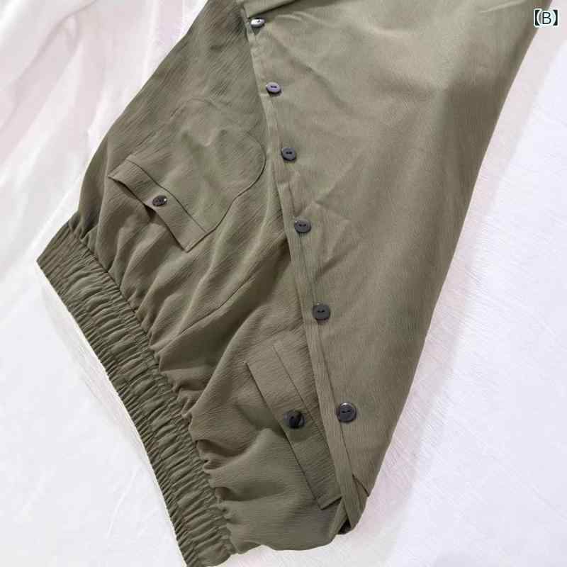 Rakuten - パンツ レディース クロップドパンツ 七分丈 ワイドパンツ 7分丈 ズボン ウエストゴム リラックス ボトムス イージーパンツ 春夏 ストレッチ 体型カバー ゆったり ポケット付き 動きやすい