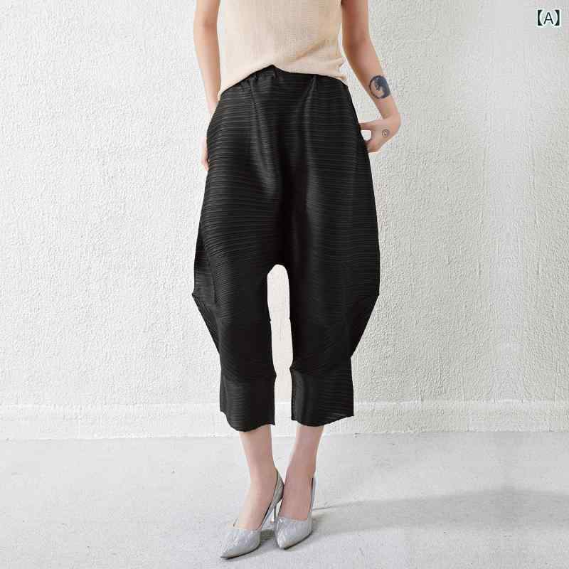 ワイドパンツ レディース サルエルパンツ 七分丈 涼しい コットン混 ゆるパンツ 動...