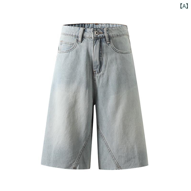 ショートパンツ レディース デニム ジーンズ ワイドパンツ Aライン ウォッシュ加工...