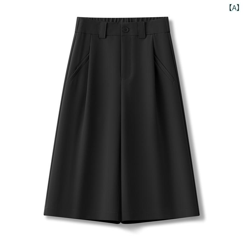 ワイドパンツ レディース 七分丈パンツ ガウチョパンツ サマーパンツ ハイウエスト...