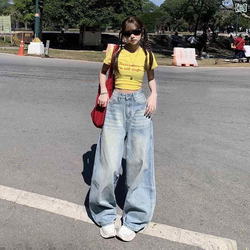 デニムパンツ レディース 七分丈 クロップドパンツ ジーンズ ワイドパンツ ハイウ...