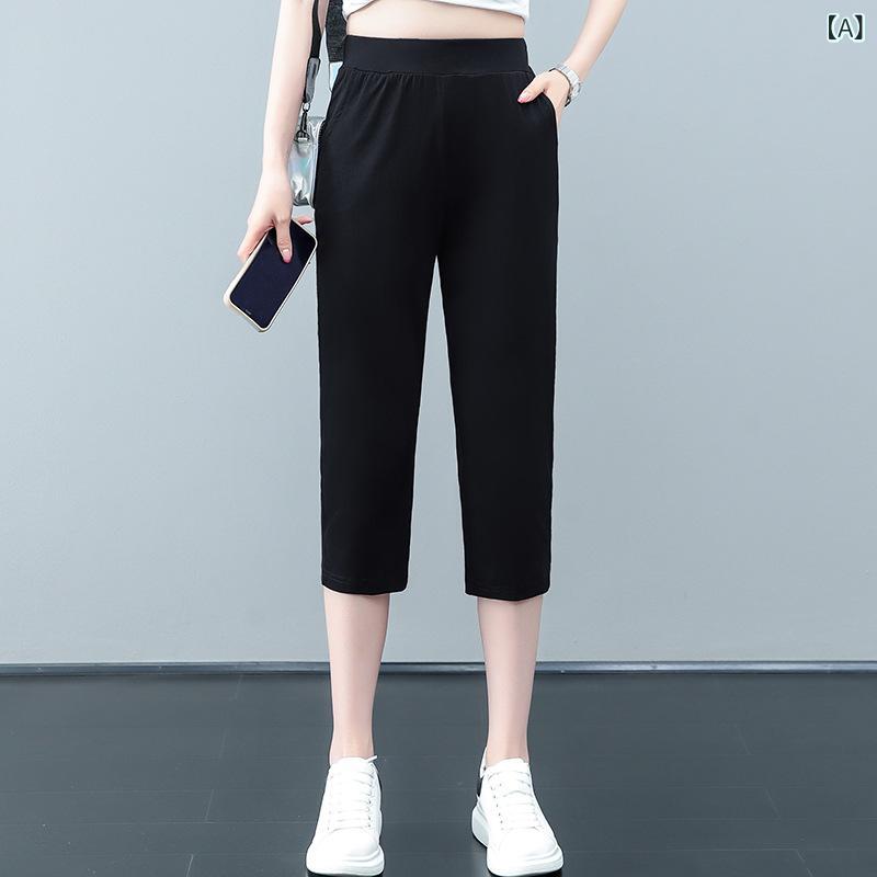 ワイドパンツ レディース 七分丈 コットン混 ボトムス ズボン ウエストゴム カジュ...