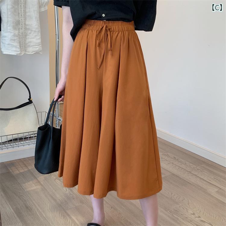 ガウチョパンツ レディース ワイドパンツ ハイウエスト ロング丈 ゆったり センタ...