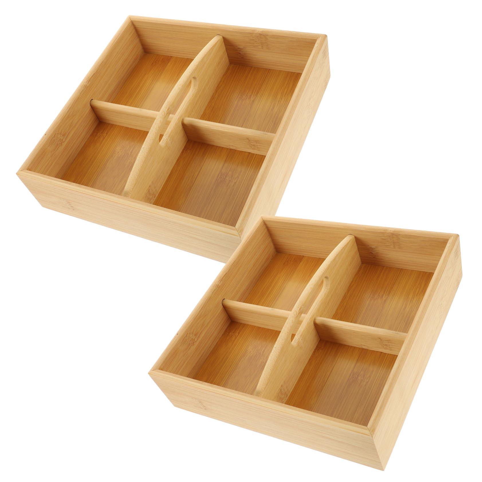・パッケージ内容:2 x 分割収納ケース ・サイズ:25.00x25.00x6.50cm/9.82x9.82x2.55in ・材質:木製