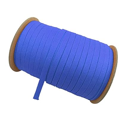 ウーリー カラー ポリエステル 48打ち 平紐 100M ボビン巻 10mm 青