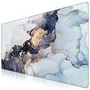 iCasso マウスパッド ゲーミング 大型 大理石柄 デスクマット90x40cm 耐水性 清潔しやすい 滑り止め ゴムベースデスクマット 仕事 ゲーム オフィ...