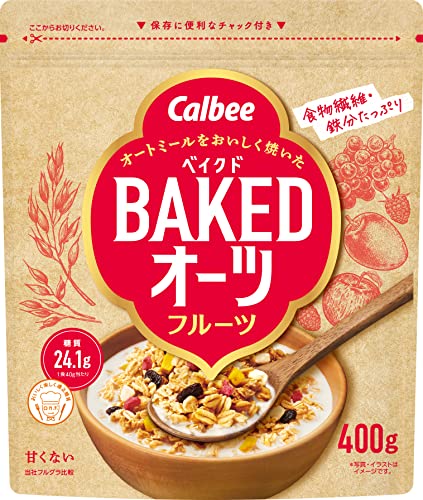 カルビー ベイクドオーツ フルーツ 400g×8袋 食物繊維 鉄分 オートミールのサムネイル