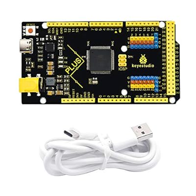 KEYESTUDIO 5V Mega 2560 R3 Plus マイコン ボード Type-C USB ケーブル スターターキット for Arduino アルドゥイーノ アルデュイーノ アルディーノ，1.5A出力