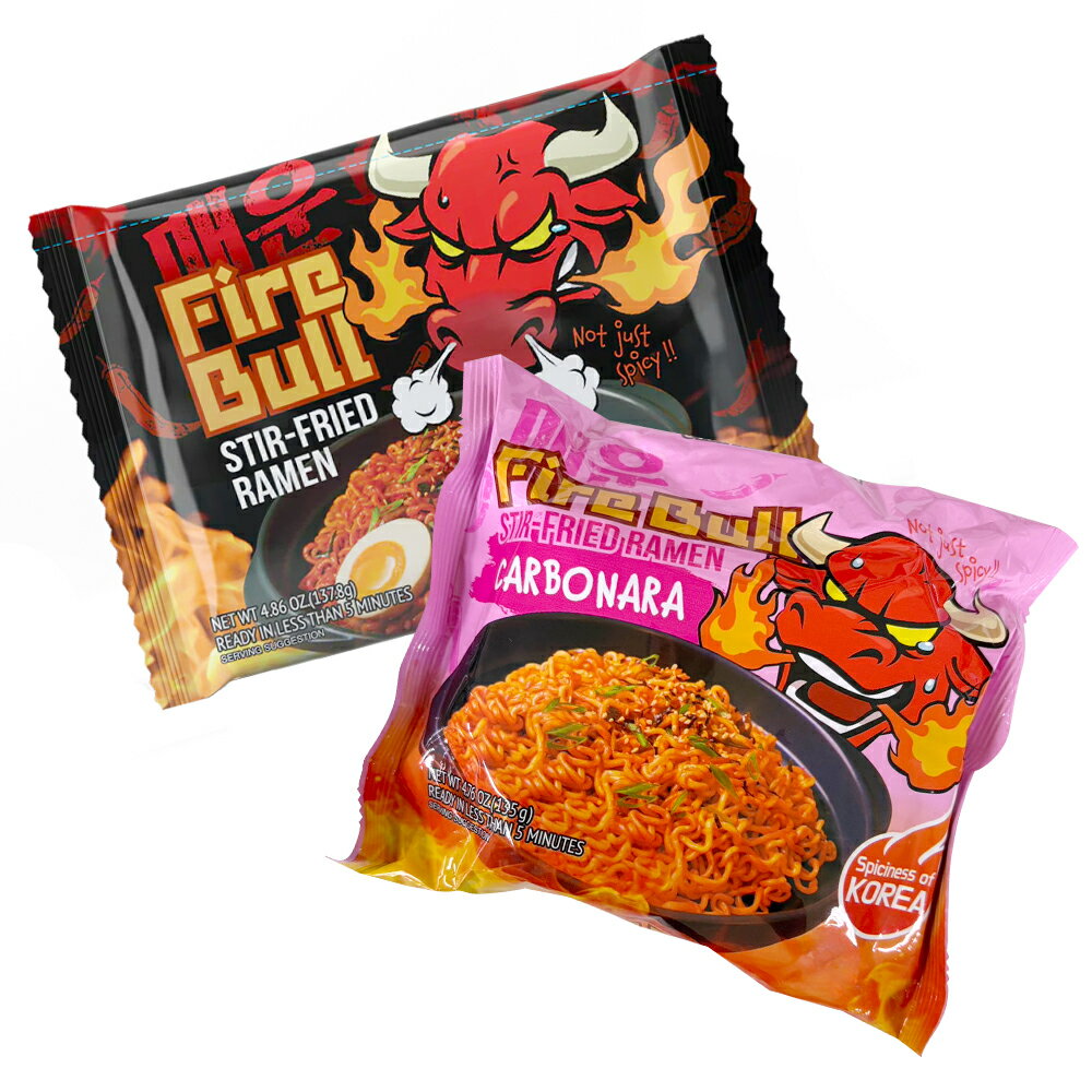 Shin - 【賞味期限 2026年5月14、15日】Fire Bull オリジナル・カルボナーラ ／韓国袋麺 韓国ラーメン 簡単調理 訳あり商品 韓美食アウトレット 数量限定 なくなり次第終了