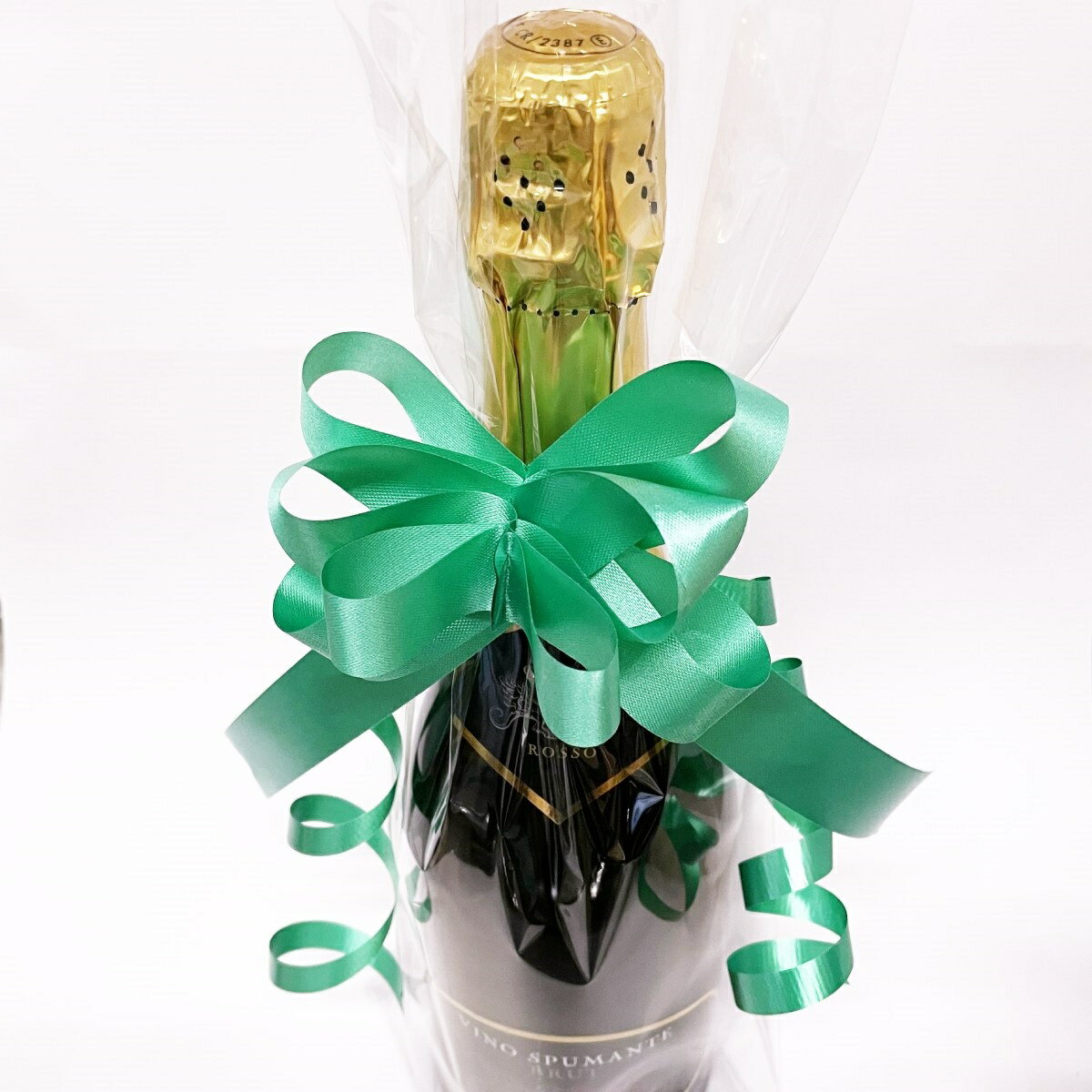 簡易ラッピング【エメラルド】(透明袋&リボン)