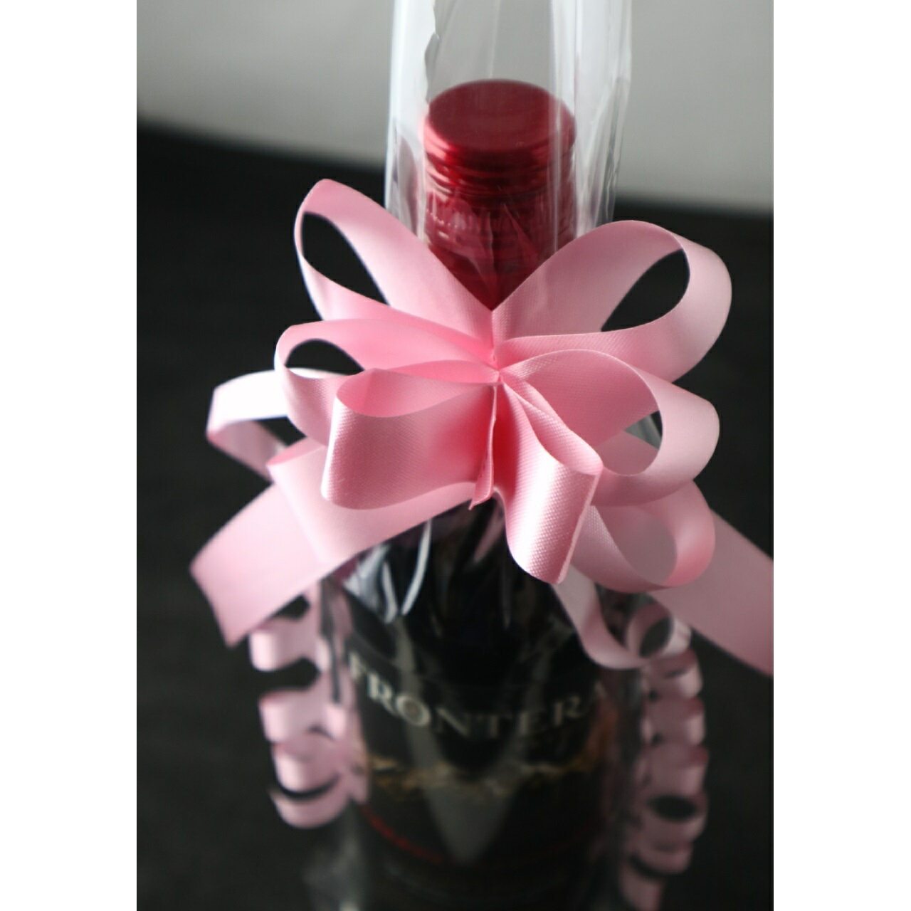 簡易ラッピング【ピンク】(透明袋&リボン)