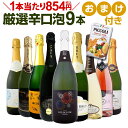 スパークリングワインセット 【送料無料】第97弾！1本当たり854円(税込)！グリッシーニのオマケ付き！辛口スパークリングワイン 750ml 9本セット！ワイン ワインセット 白 泡 辛口 ギフト プレゼント 飲み比べ 詰め合わせ