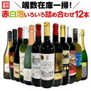 【送料無料】端数在庫一掃！赤白泡いろいろ詰め合わせたワイン12本セット！