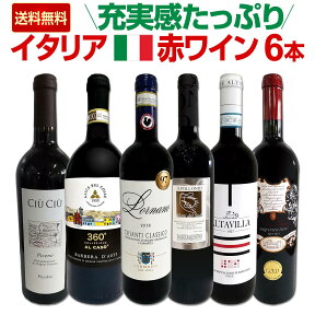 【送料無料】充実感たっぷりのイタリア赤ワイン6本セット!!