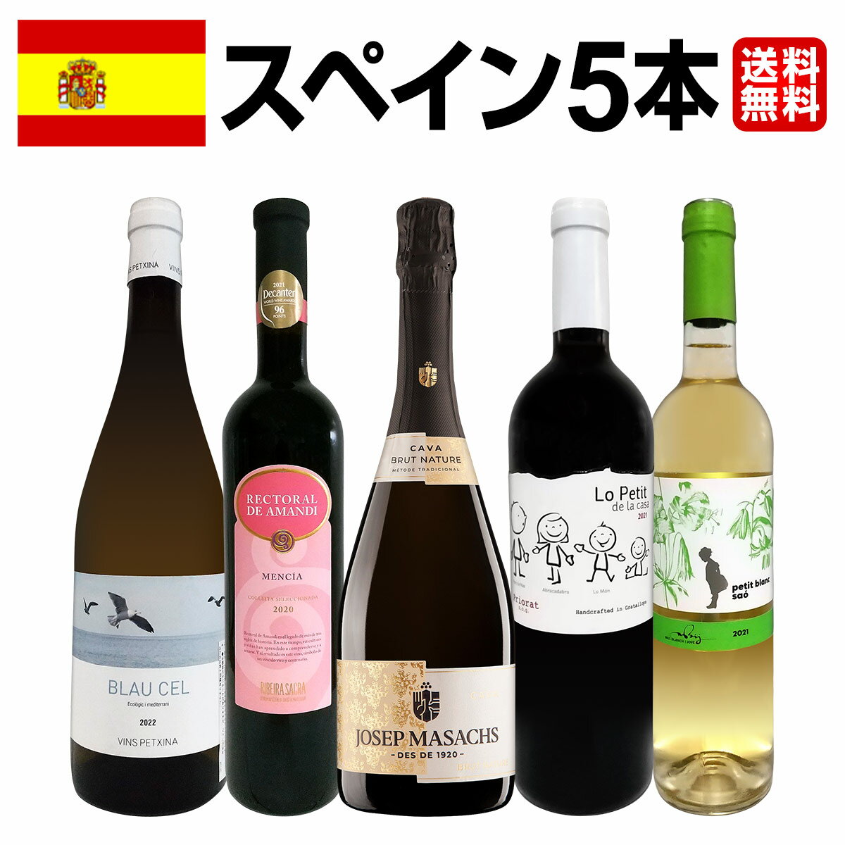 【送料無料】華麗なる新時代スペインワイン5本セット!!