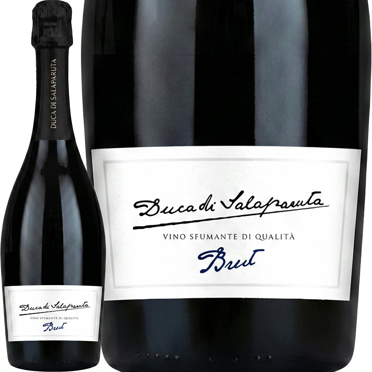 乐天商城 - ドゥーカ・ディ・サラパルータ・ブリュット イタリア 白スパークリングワイン 750ml 辛口 スプマンテ シチリア