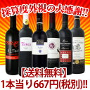 【送料無料】第37弾！採算度外視の大感謝!!!超破格赤ワイン6本セット!!!